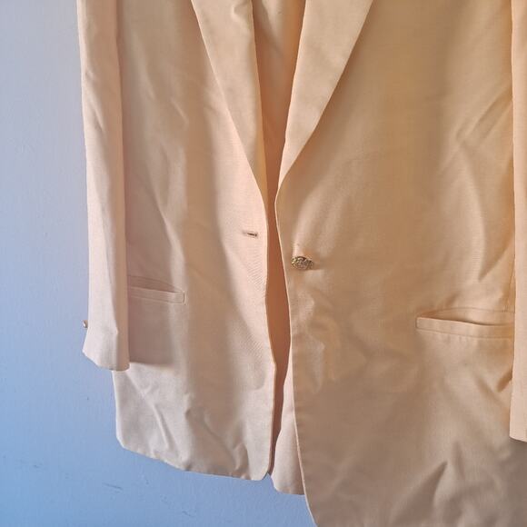 Talbots Italian Fabric Yellow Colored Notch Collar L/S Skirt Suit - Size 8/10 - Picture 9 of 12